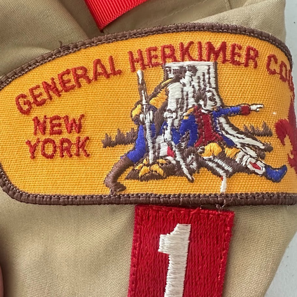 Boys Scouts of America Vintage Khaki Shirt Patches Mens Small Patches New York - Picture 7 of 13